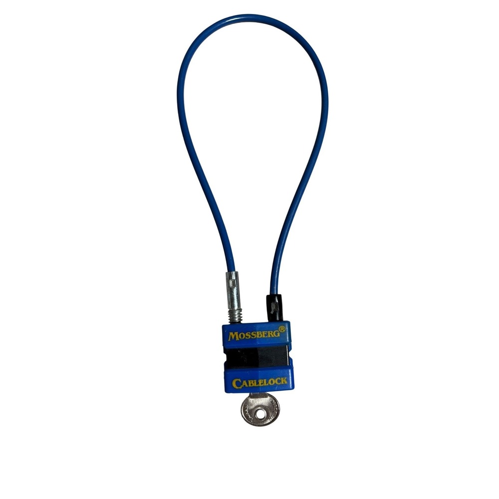 Mossberg Blue Firearm Cable Lock with Key Safety Security Device Outdoor Hunting